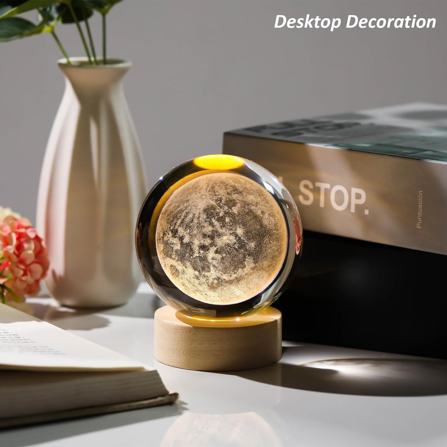 3D Moon Crystal Ball Night Lamp